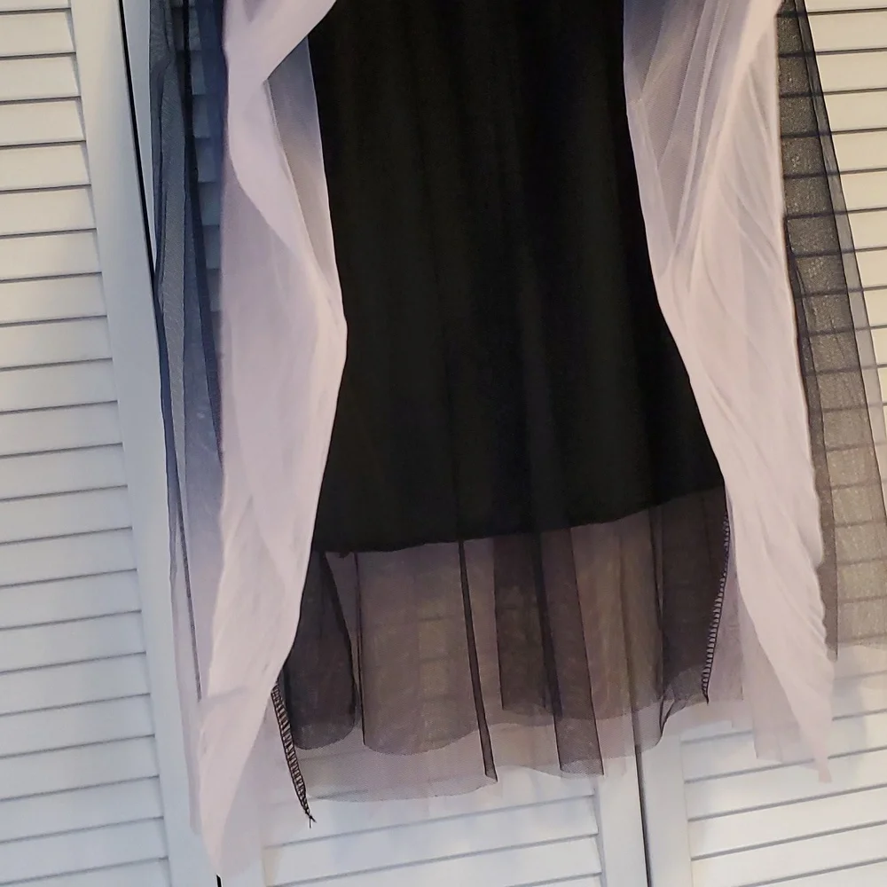 Elegant Ombre Black, Blue and Pale Pink Tulle Skirt - Picture 6 of 10